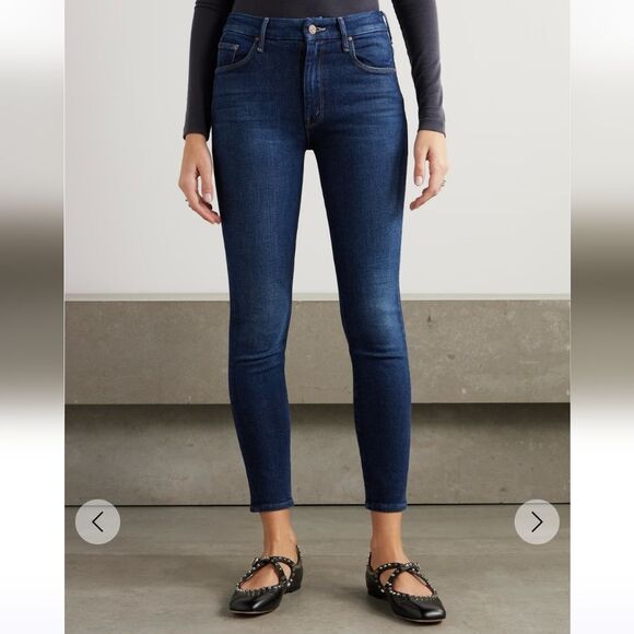 MOTHER The Looker Skinny Denim Jeans Dye Deep Maroon Size 27 - Picture 2 of 10